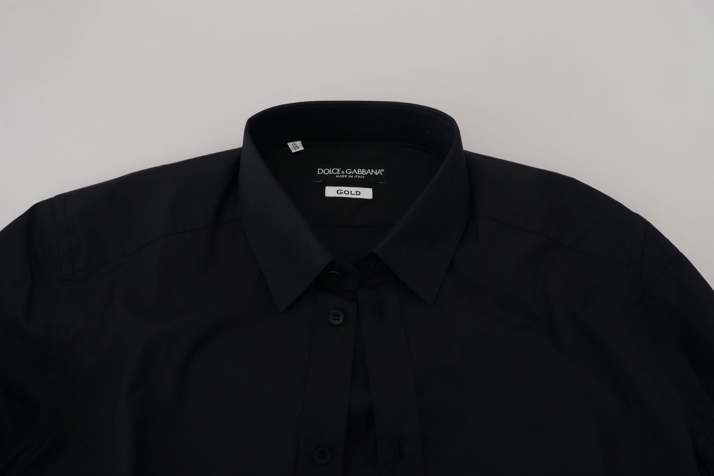 Dolce & Gabbana Camisa de vestir elegante de algodón negra