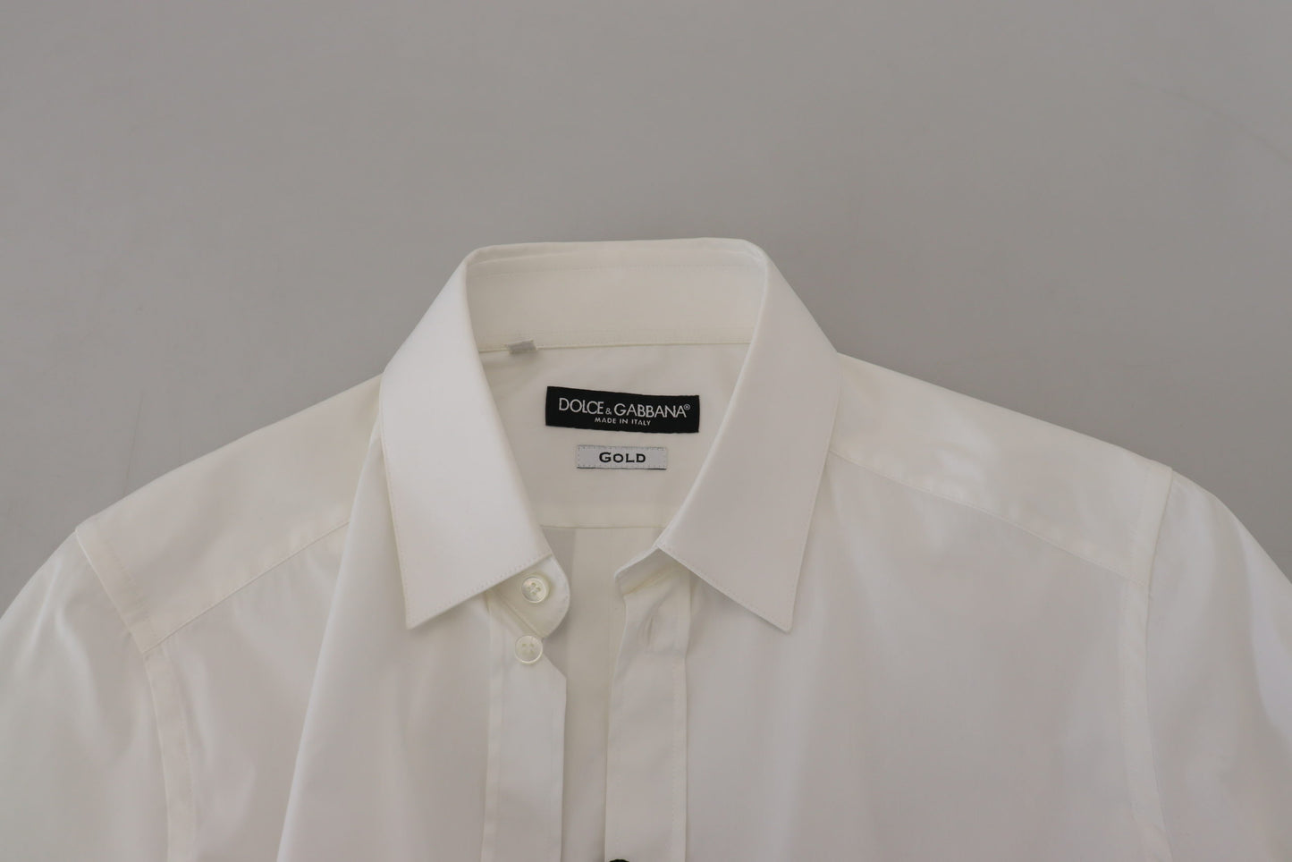Dolce & Gabbana Camisa de vestir blanca deslumbrante de corte slim