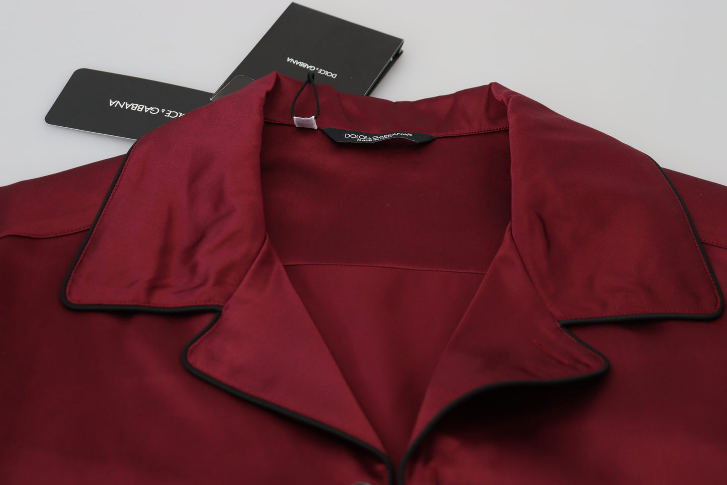 Dolce & Gabbana Pijama Camisón Rojo De Seda Elegante