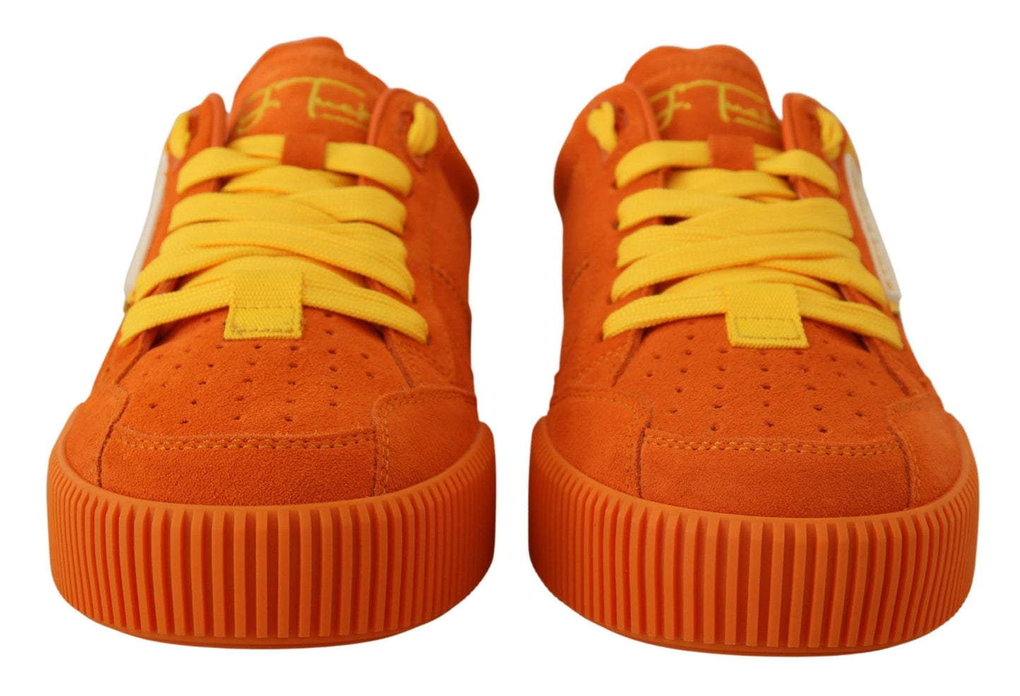 Dolce & Gabbana Zapatillas elegantes con cordones de ante naranja