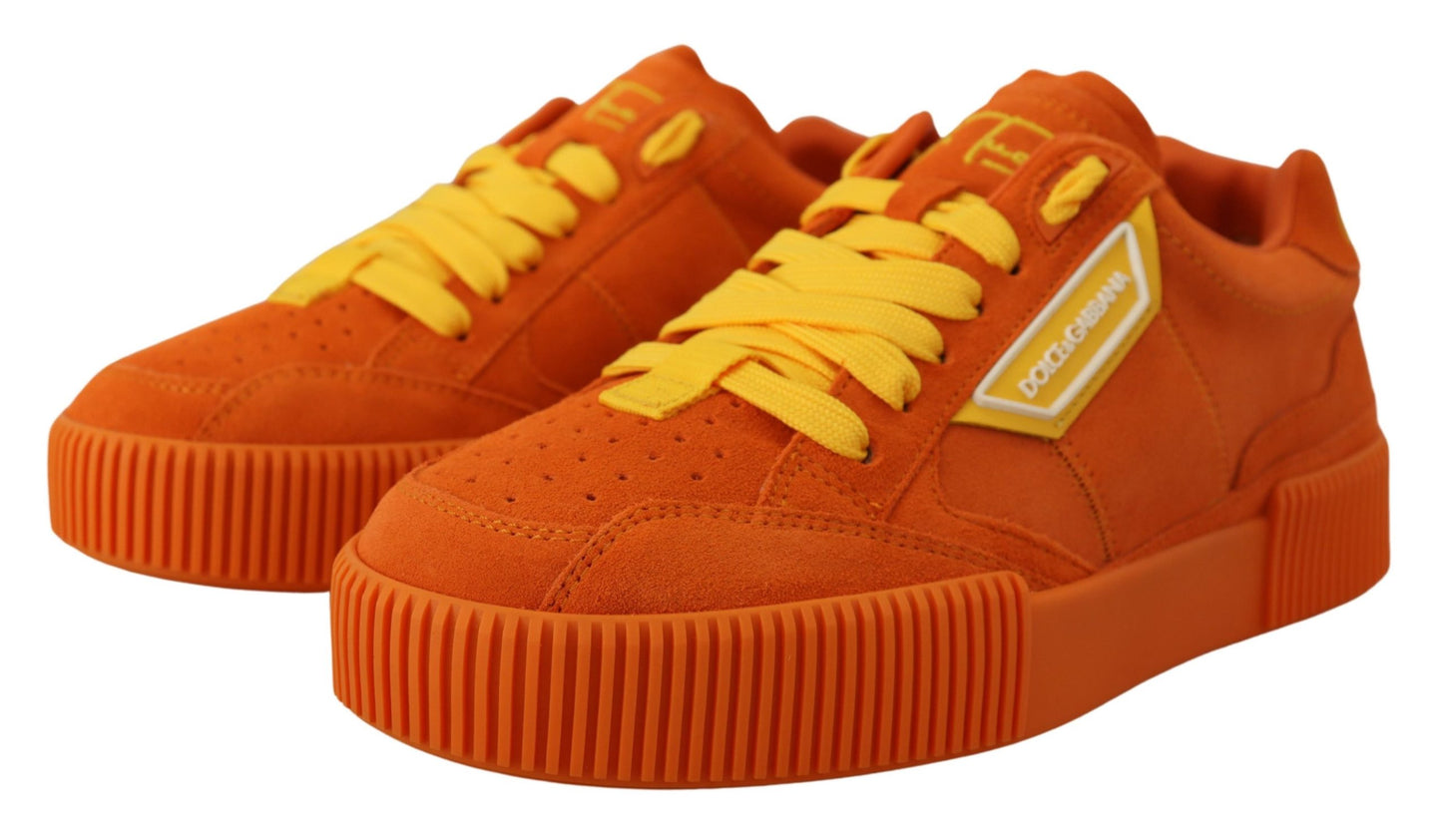 Dolce & Gabbana Zapatillas elegantes con cordones de ante naranja