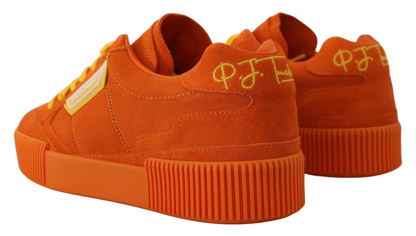 Dolce & Gabbana Zapatillas elegantes con cordones de ante naranja