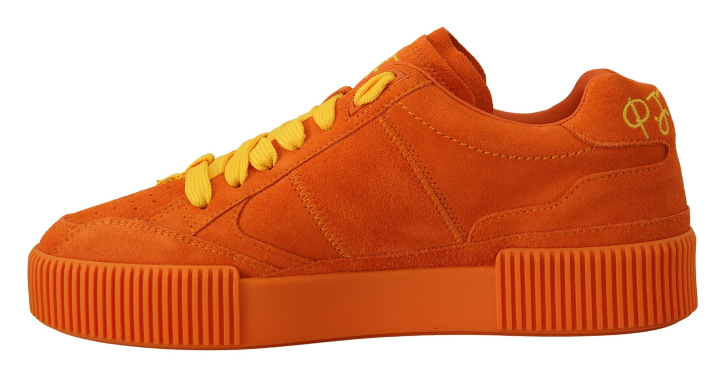 Dolce & Gabbana Zapatillas elegantes con cordones de ante naranja