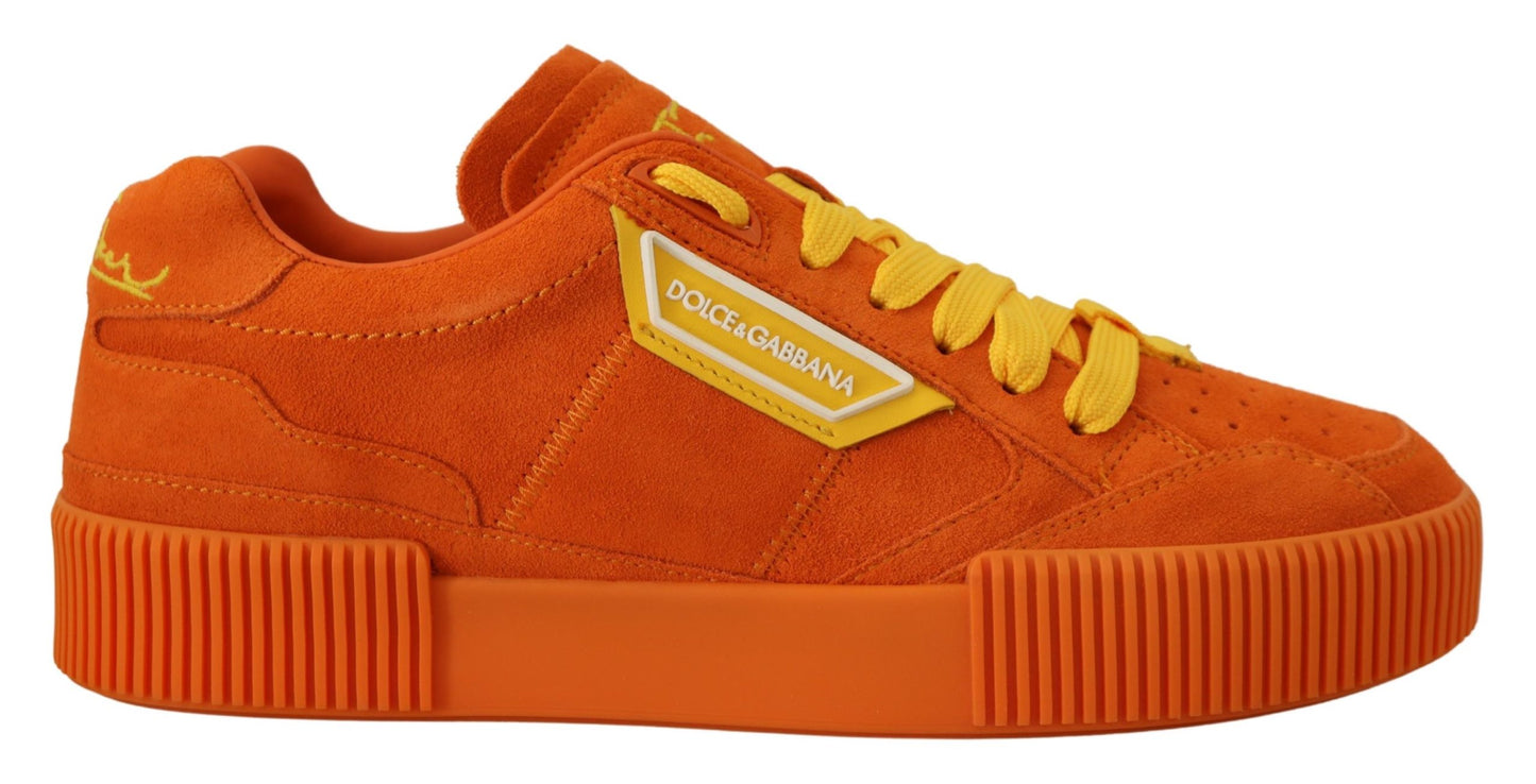 Dolce & Gabbana Zapatillas elegantes con cordones de ante naranja