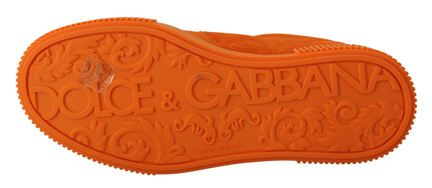 Dolce & Gabbana Zapatillas elegantes con cordones de ante naranja