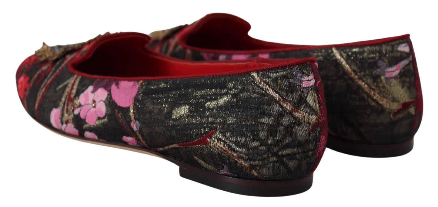 Bailarinas Dolce & Gabbana de piel y tejido multicolor con parche del Sagrado Corazón