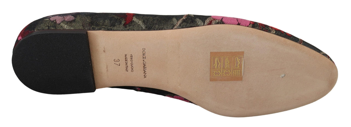 Bailarinas Dolce & Gabbana de piel y tejido multicolor con parche del Sagrado Corazón