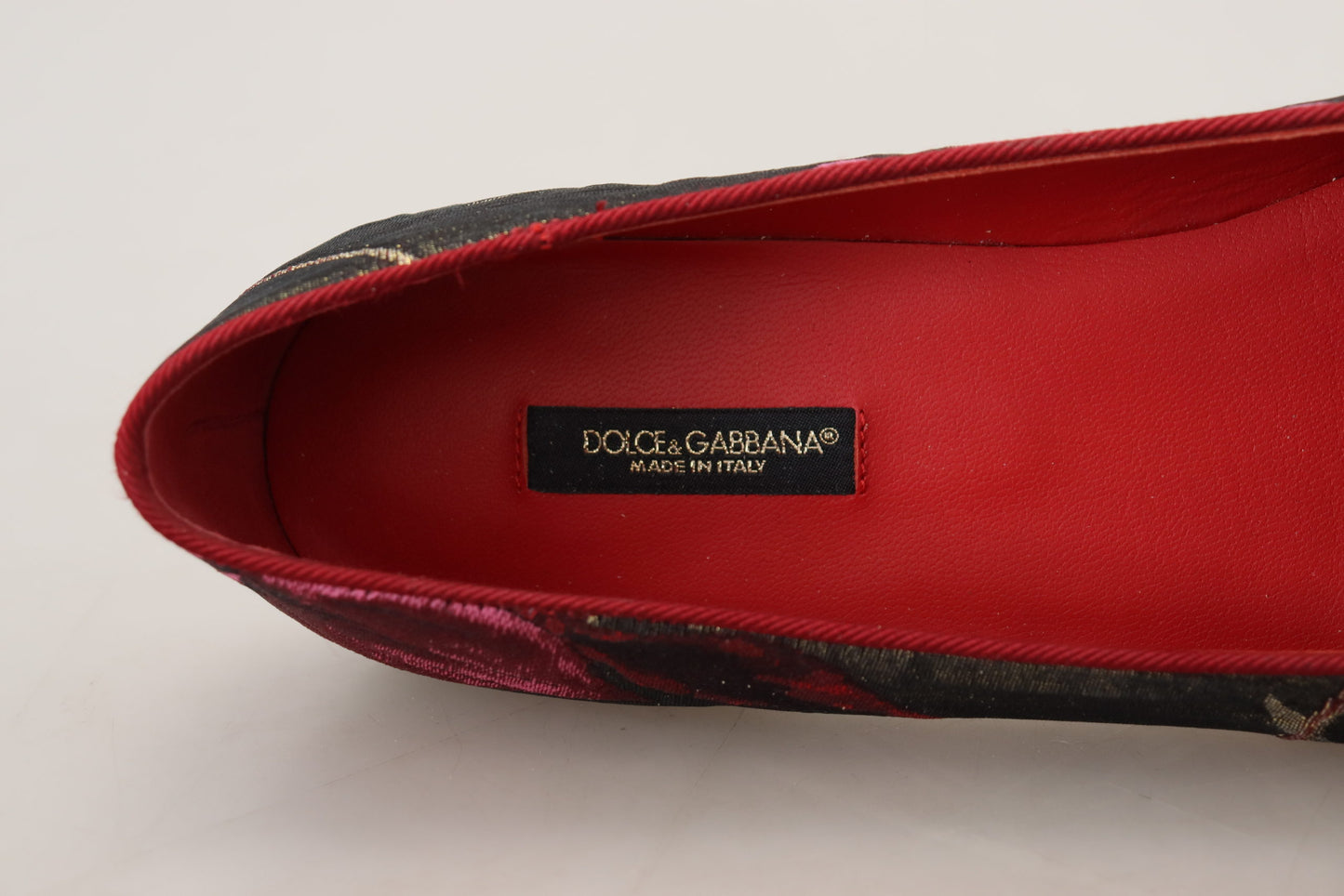 Bailarinas Dolce & Gabbana de piel y tejido multicolor con parche del Sagrado Corazón