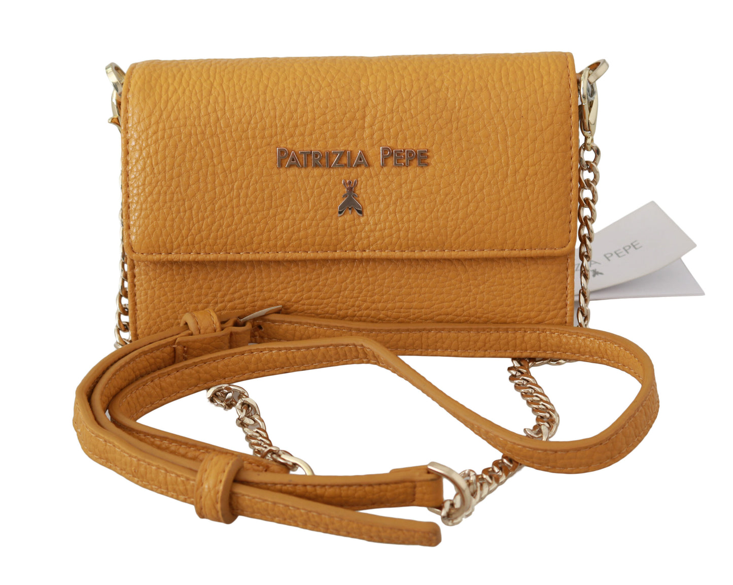Sac à bandoulière en cuir jaune chic de Patrizia Pepe
