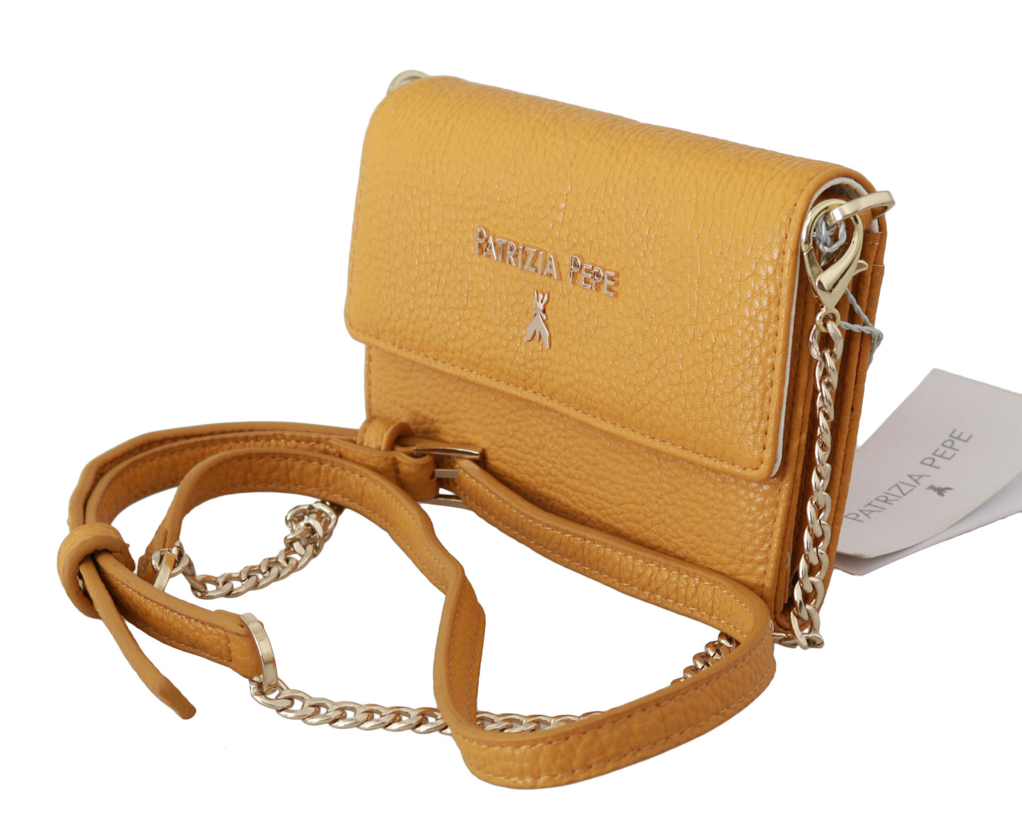 Sac à bandoulière en cuir jaune chic de Patrizia Pepe
