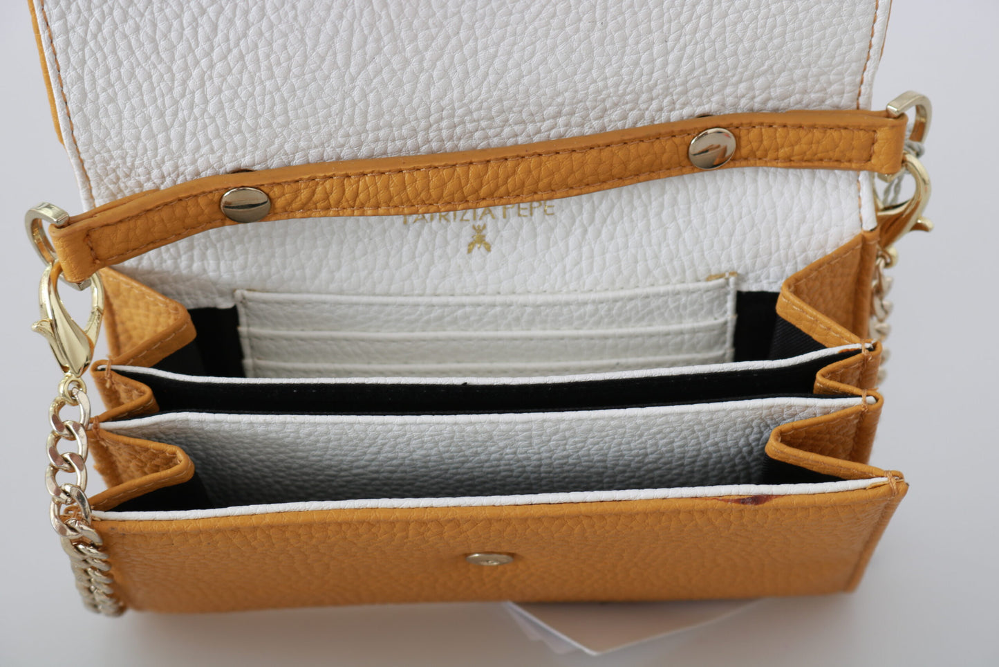 Sac à bandoulière en cuir jaune chic de Patrizia Pepe