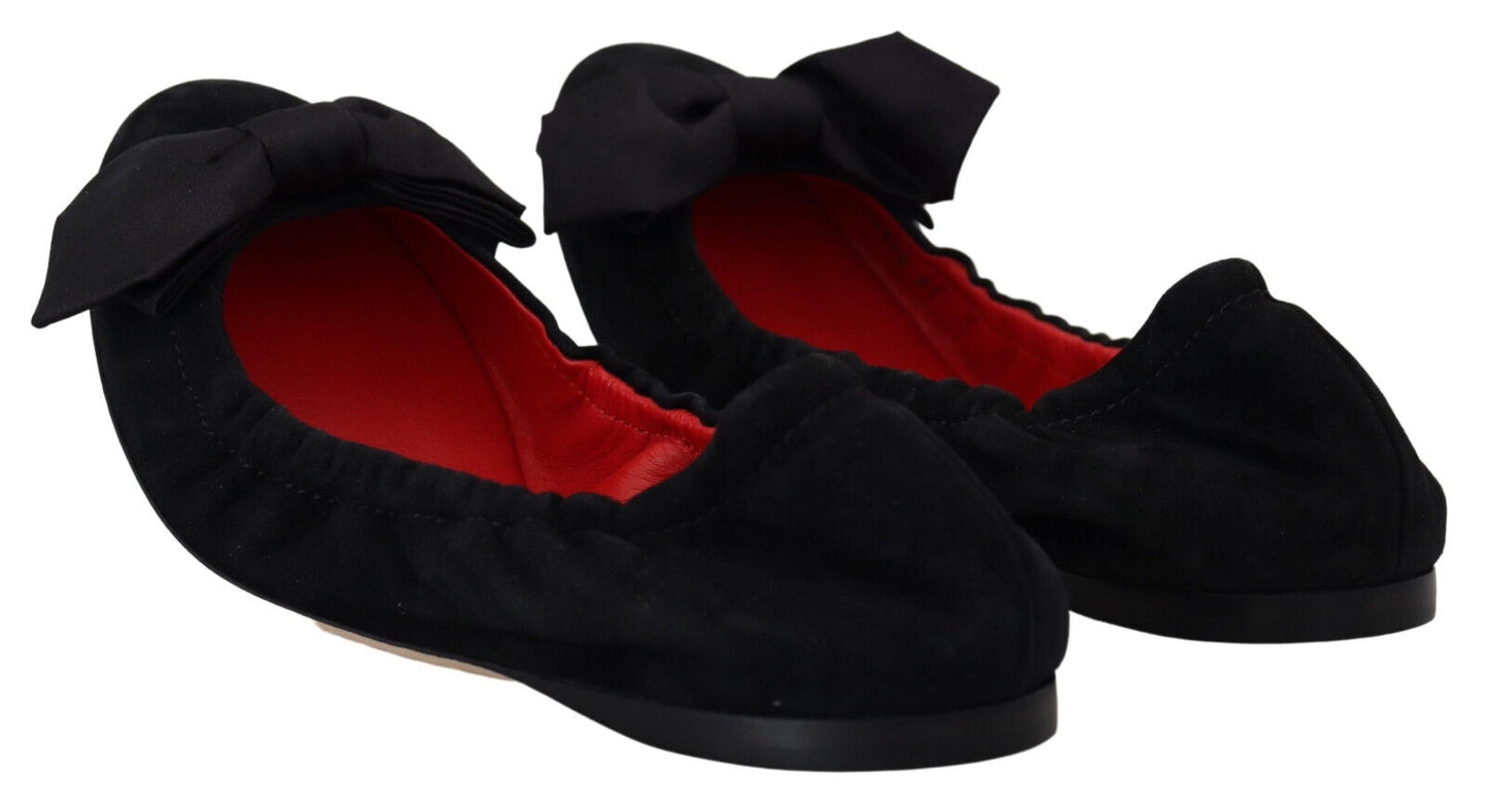 Dolce & Gabbana Elegantes bailarinas de ante negro