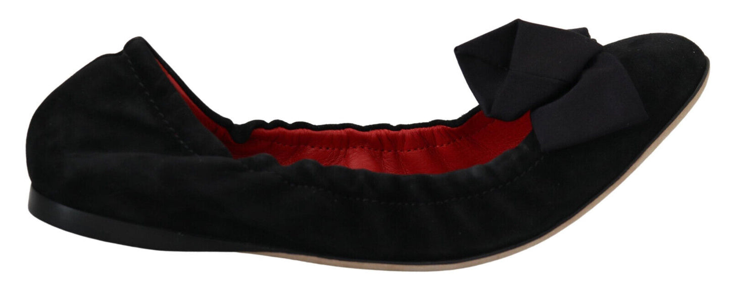 Dolce & Gabbana Elegantes bailarinas de ante negro