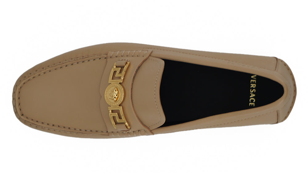 Versace Exquisite Medusa Gold - Tone Leather Loafers – EU40/US7 par Versace | Disponible sur Sandy Store ByNet