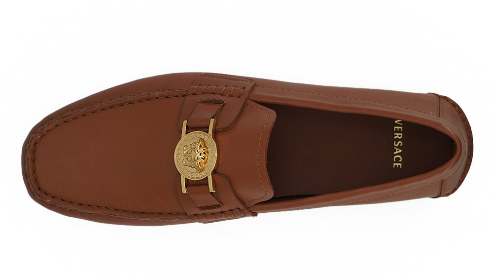 Versace Elegant Medusa - Embossed Leather Loafers – EU40/US7 par Versace | Disponible sur Sandy Store ByNet