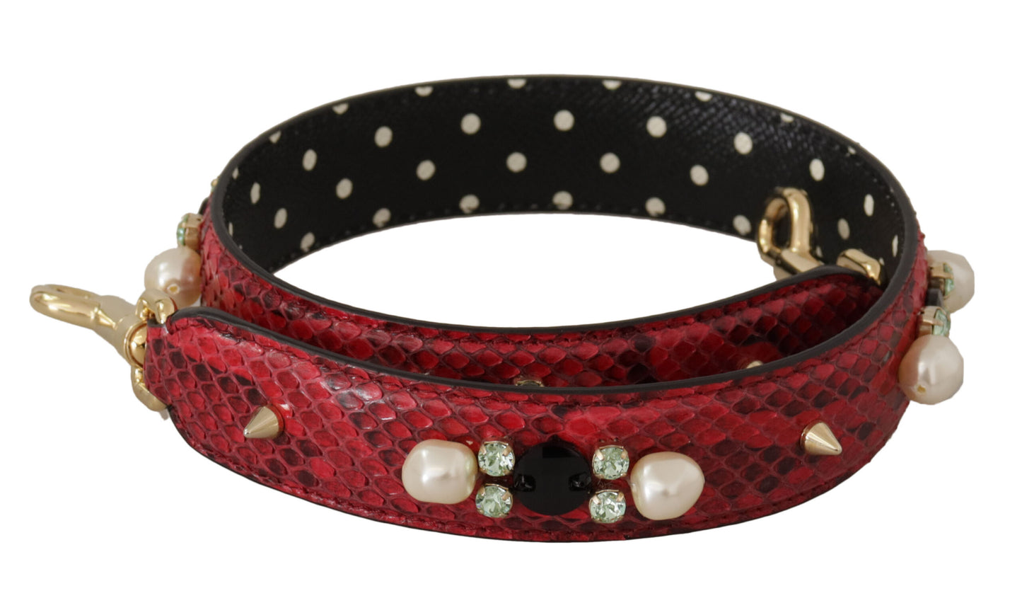 Dolce & Gabbana Elegante bandolera de piel de pitón roja