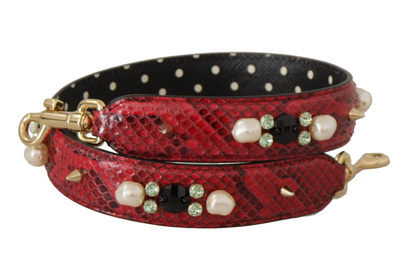 Dolce & Gabbana Elegante bandolera de piel de pitón roja