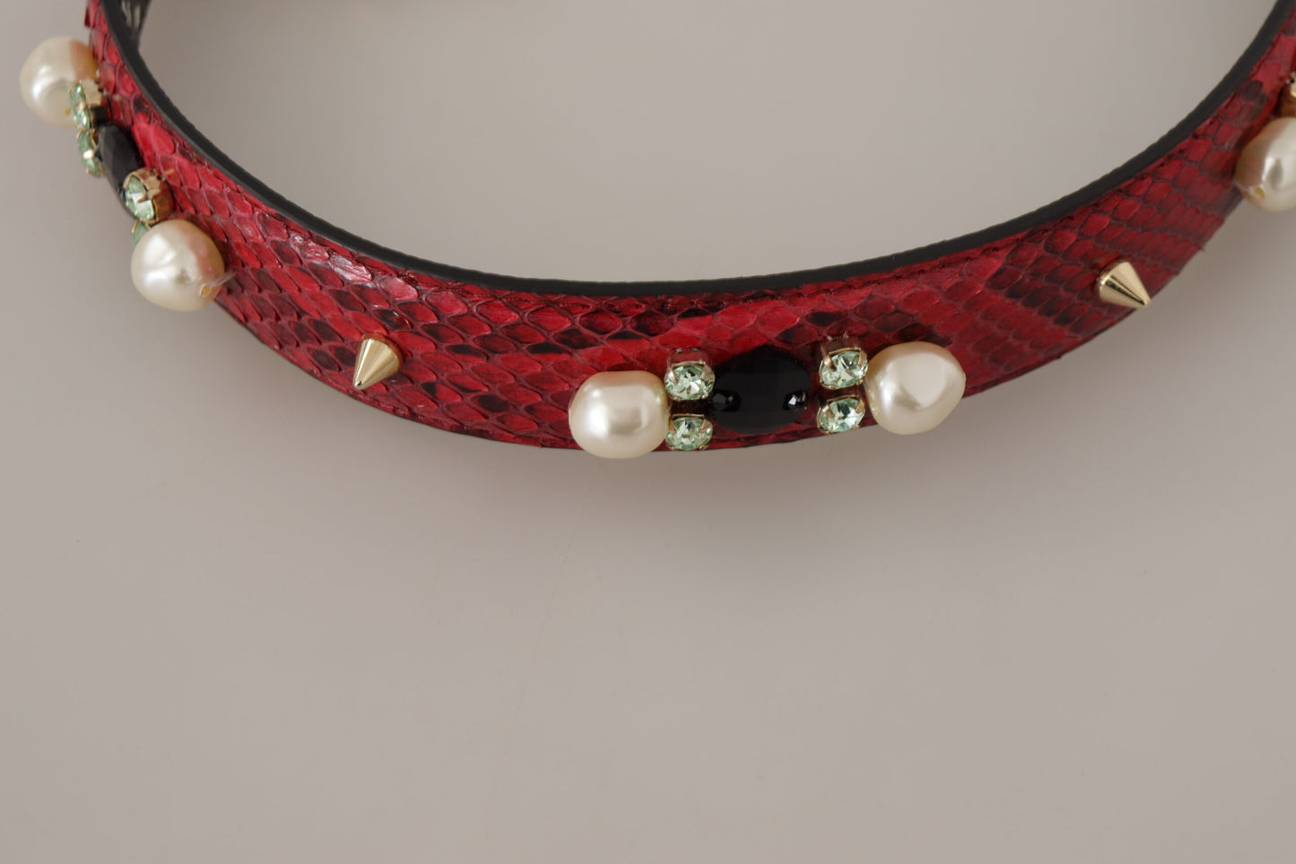 Dolce & Gabbana Elegante bandolera de piel de pitón roja