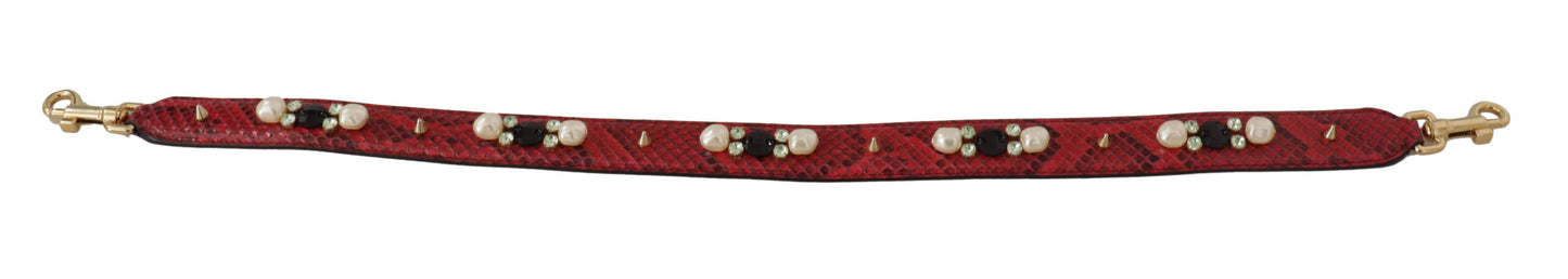 Dolce & Gabbana Elegante bandolera de piel de pitón roja