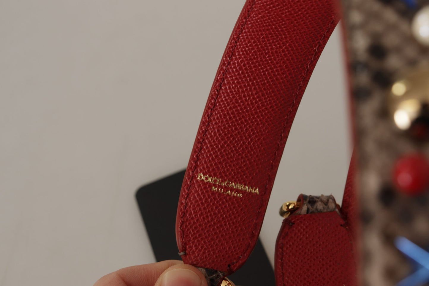 Dolce & Gabbana Elegante bandolera de piel de pitón