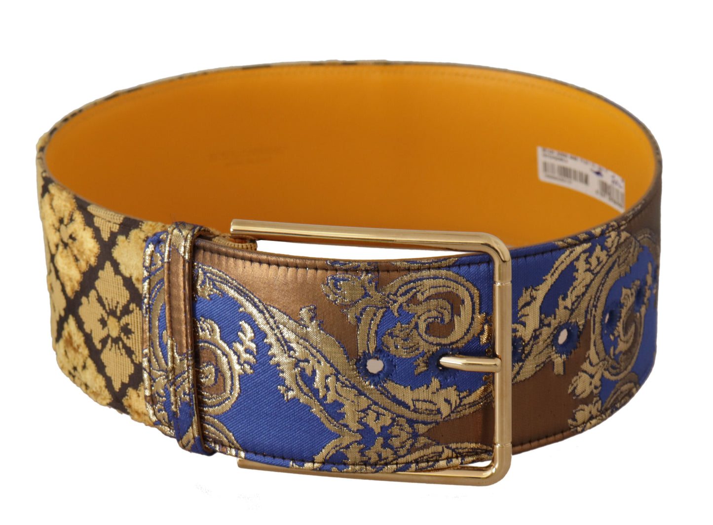 Dolce & Gabbana Elegante Cinturón De Piel Azul Con Hebilla De Metal