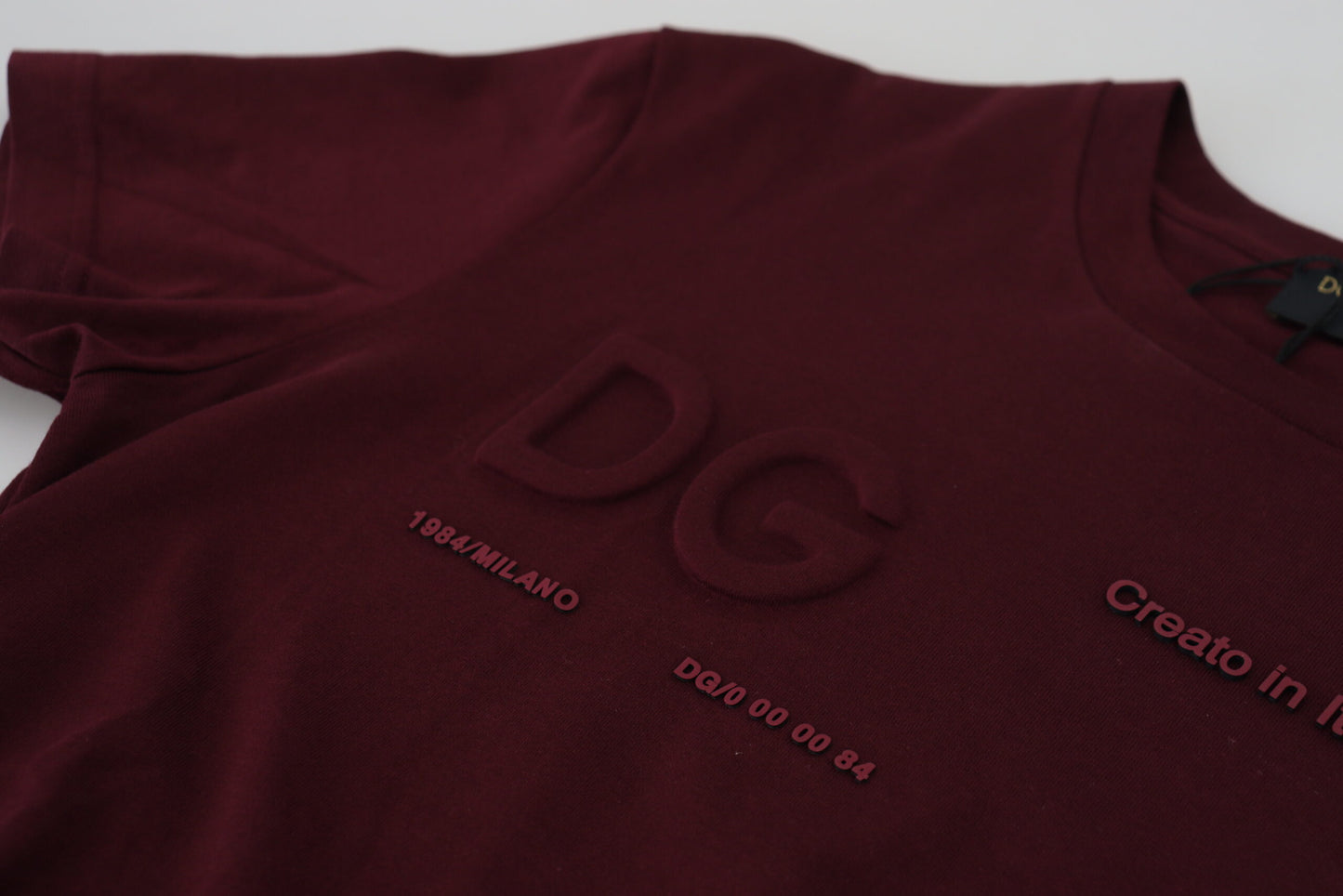 Dolce & Gabbana Camiseta informal elegante con cuello redondo granate