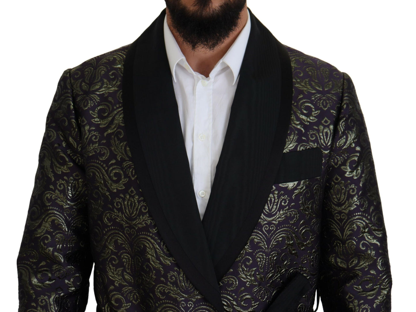 Dolce & Gabbana Chaqueta de vestir de jacquard dorado