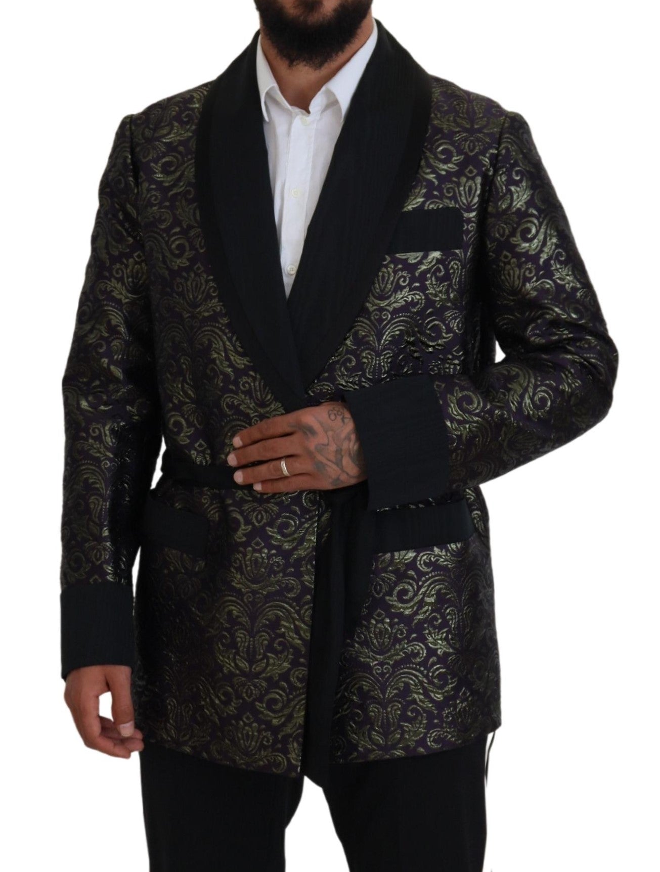 Dolce & Gabbana Chaqueta de vestir de jacquard dorado