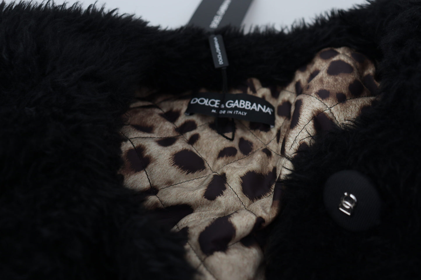 Dolce & Gabbana Chaqueta larga elegante en mezcla de cachemira negra