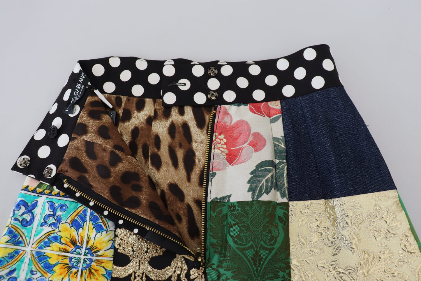 Dolce & Gabbana Minifalda elegante de patchwork multicolor