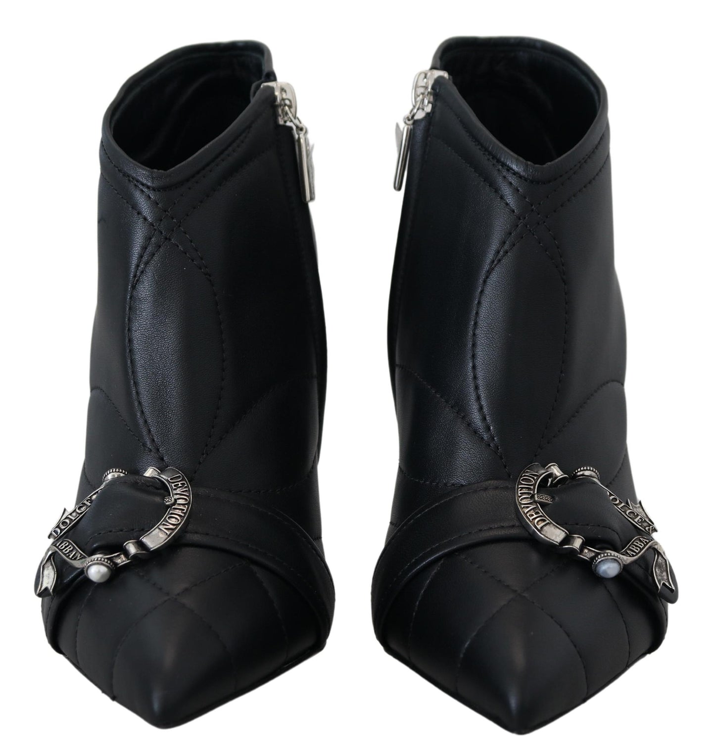 Dolce & Gabbana Elegant Black Quilted Leather Booties – EU39/US8.5 par Dolce & Gabbana | Disponible sur Sandy Store ByNet