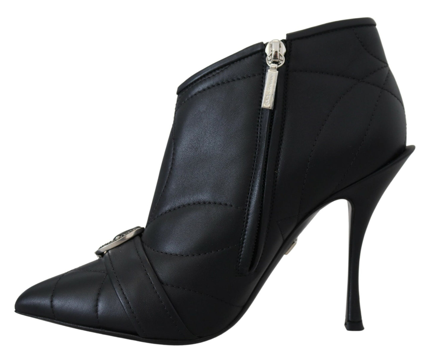 Dolce & Gabbana Elegant Black Quilted Leather Booties – EU39/US8.5 par Dolce & Gabbana | Disponible sur Sandy Store ByNet
