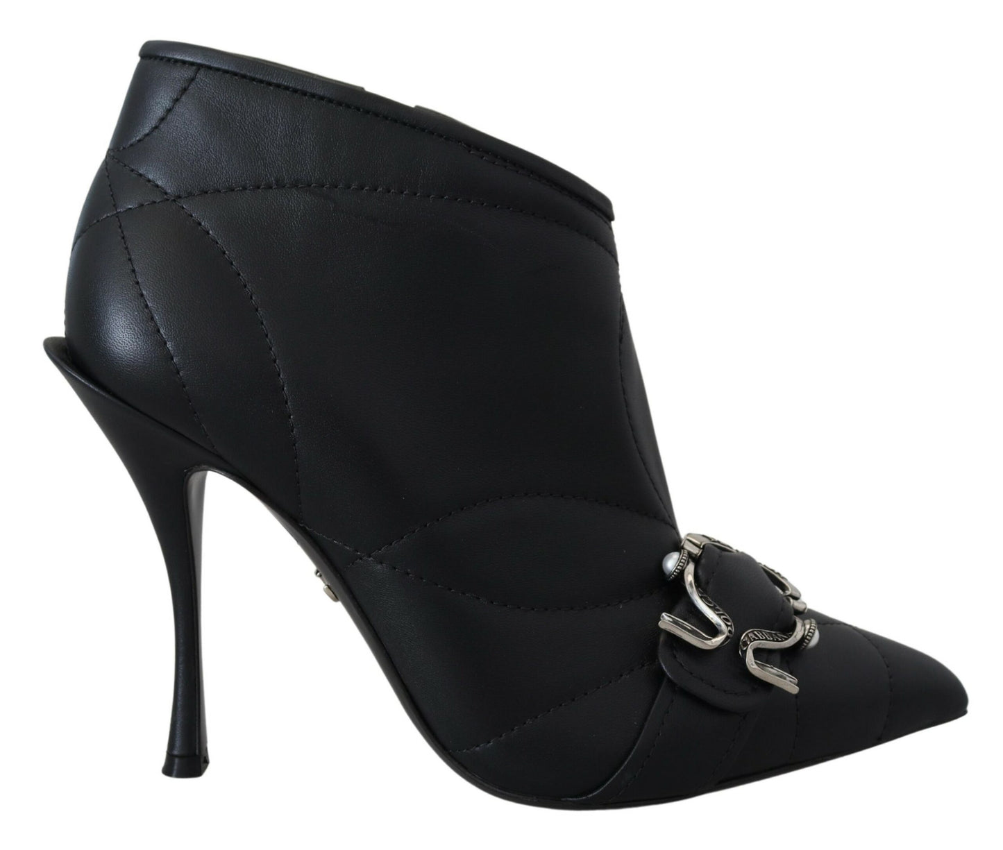 Dolce & Gabbana Elegant Black Quilted Leather Booties – EU39/US8.5 par Dolce & Gabbana | Disponible sur Sandy Store ByNet