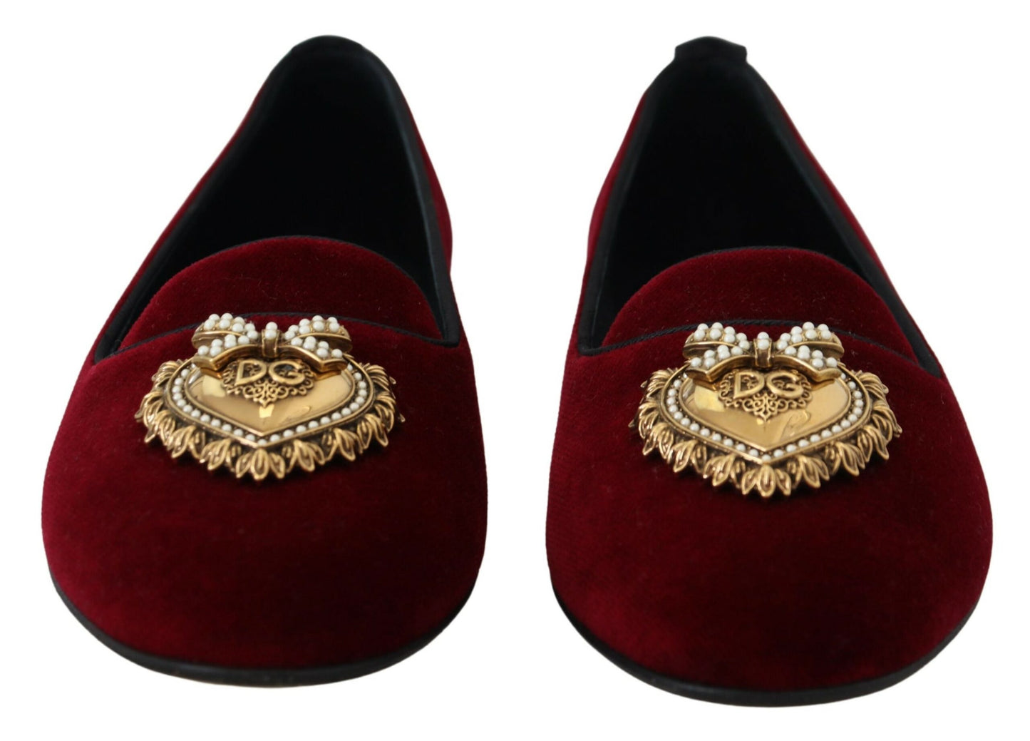 Dolce & Gabbana Mocasines Devotion De Terciopelo Burdeos
