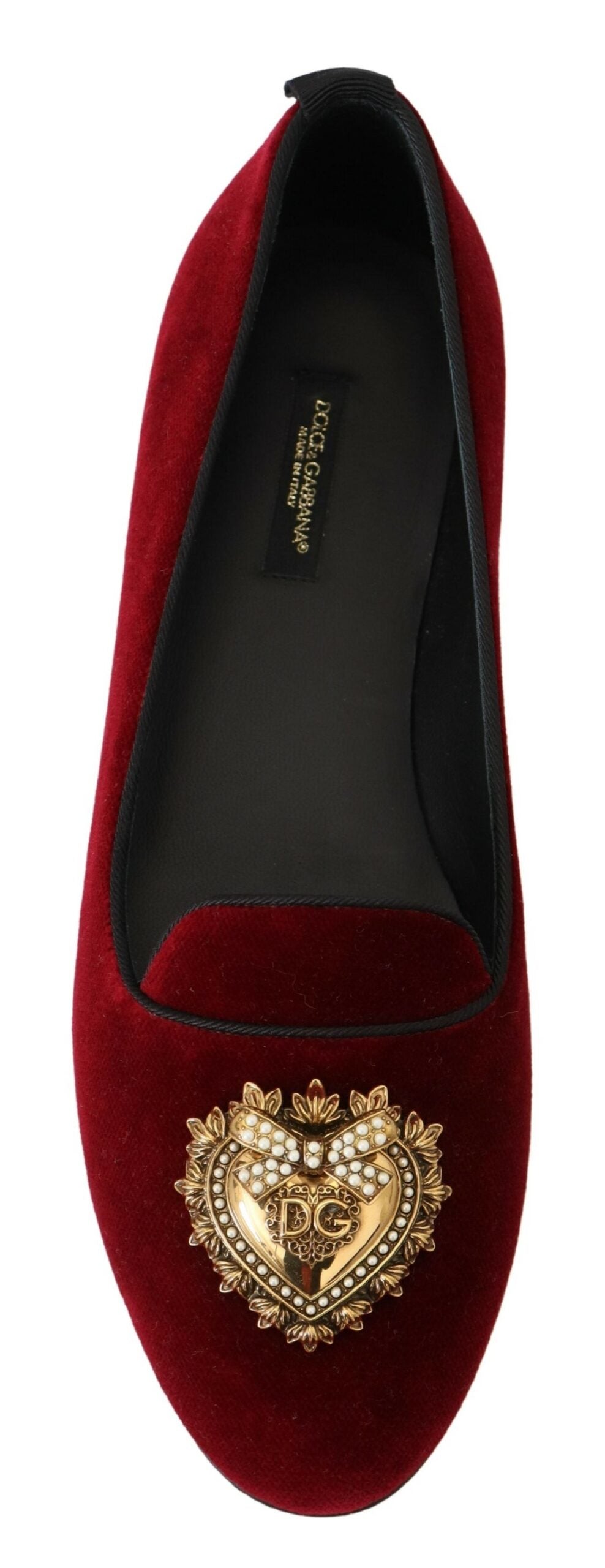 Dolce & Gabbana Mocasines Devotion De Terciopelo Burdeos