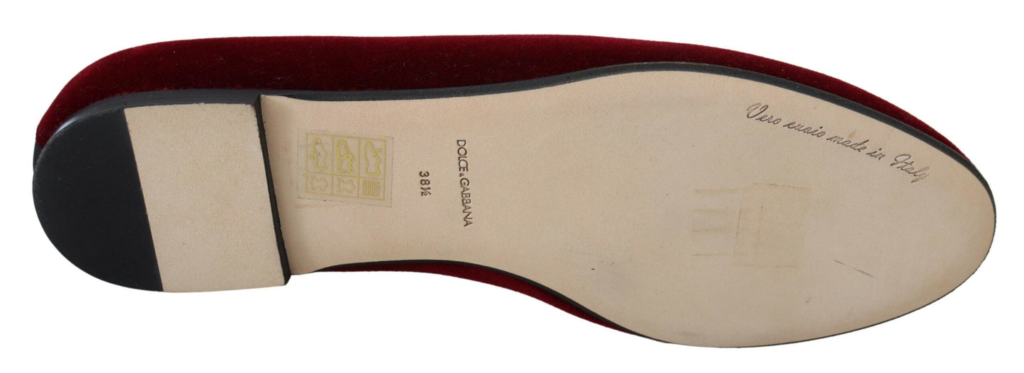 Dolce & Gabbana Mocasines Devotion De Terciopelo Burdeos