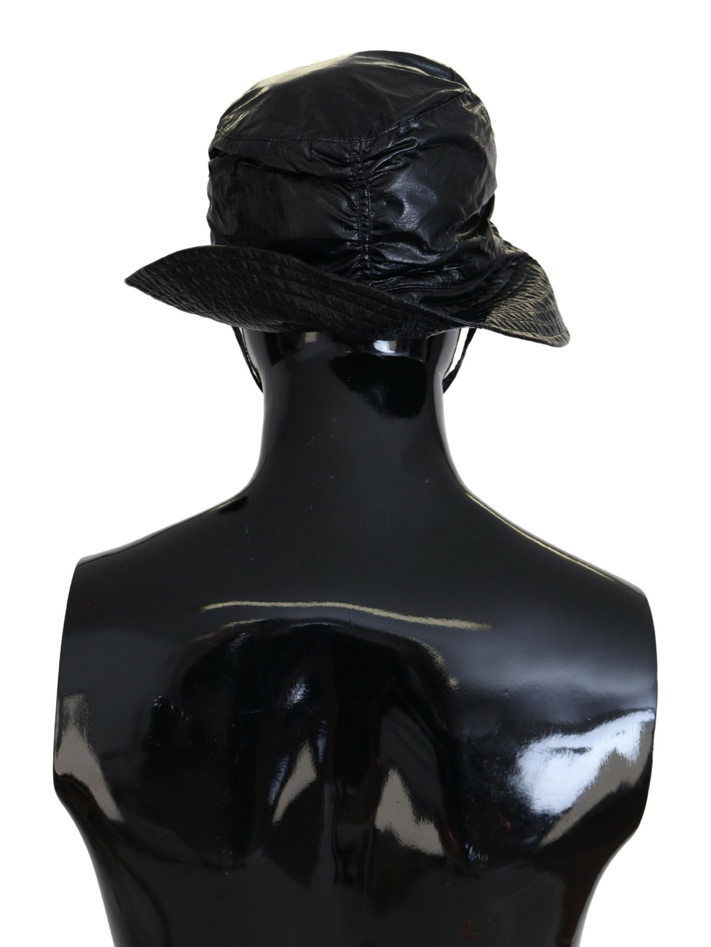 Dolce & Gabbana Elegante gorra de pescador negra con detalle de logotipo