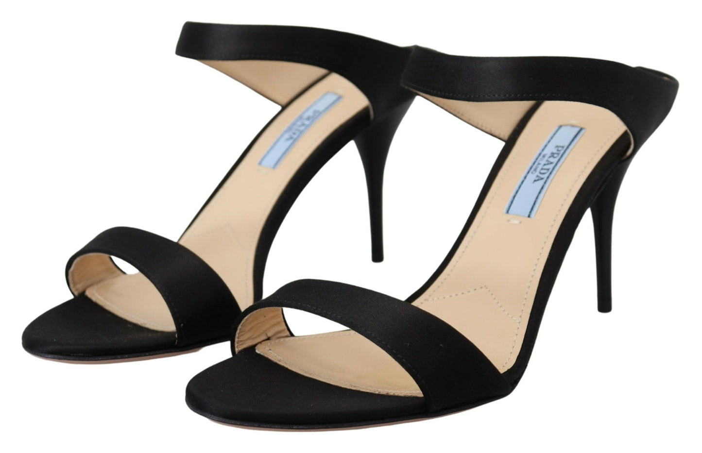 Escarpins élégants à talons en cuir noir Prada