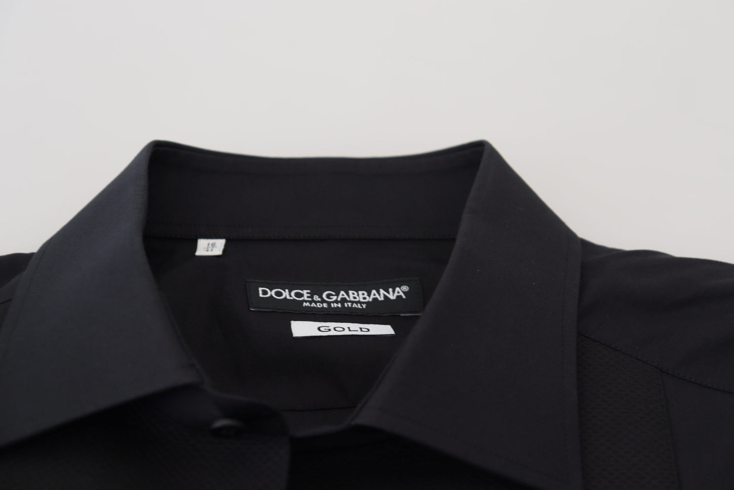 Dolce & Gabbana Elegante camisa formal negra de manga larga