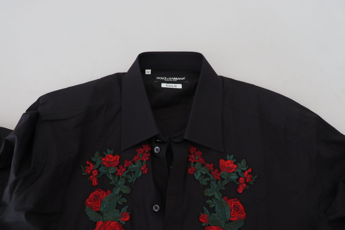 Dolce & Gabbana Camisa Elegante De Algodón Con Bordado Floral