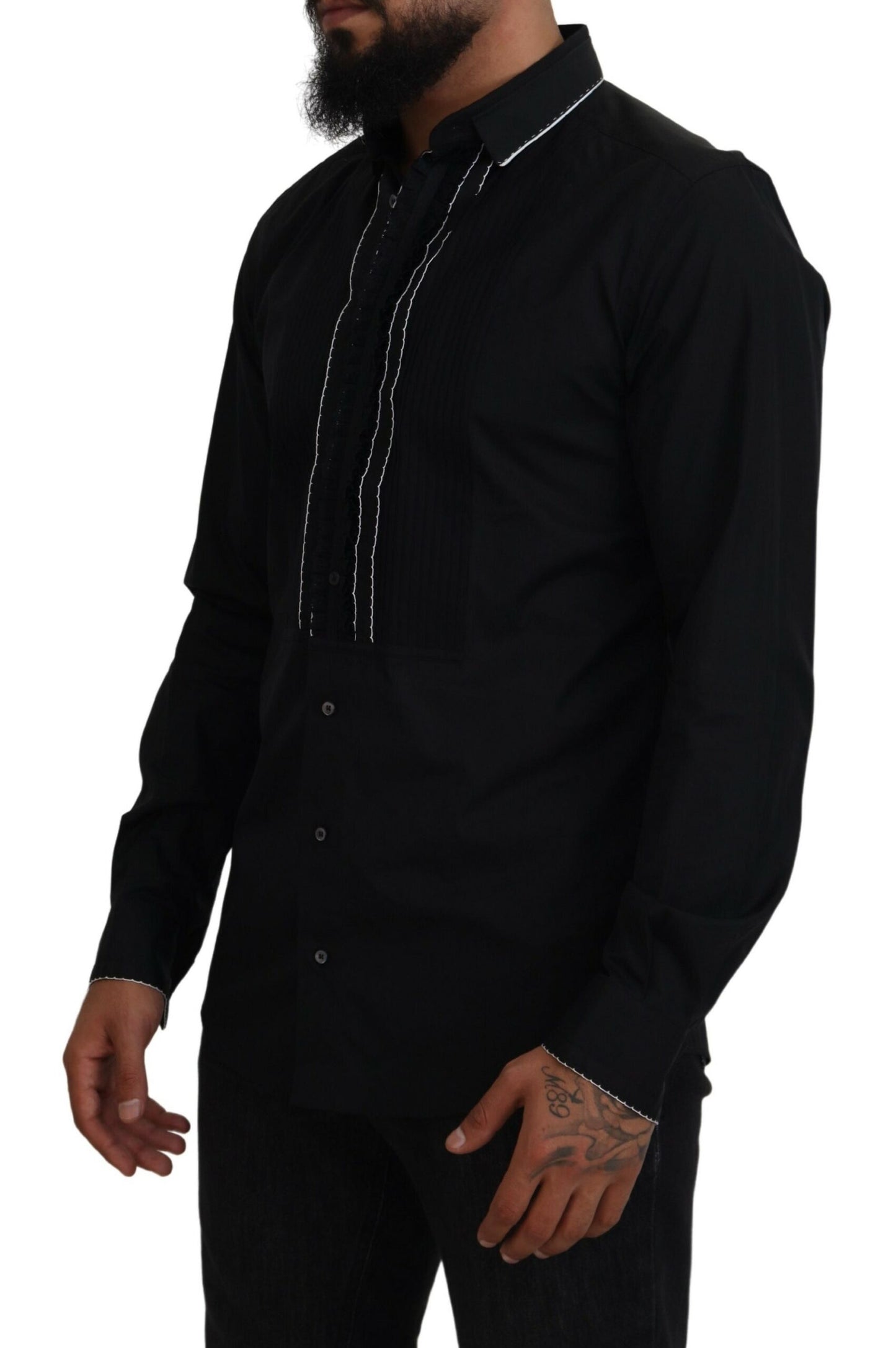 Dolce & Gabbana Camisa de vestir de esmoquin elegante y ajustada
