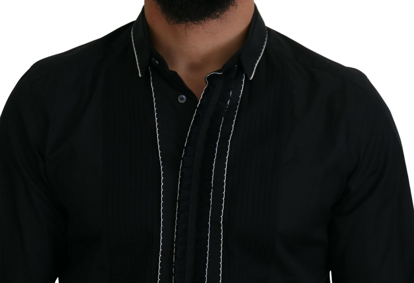 Dolce & Gabbana Camisa de vestir de esmoquin elegante y ajustada