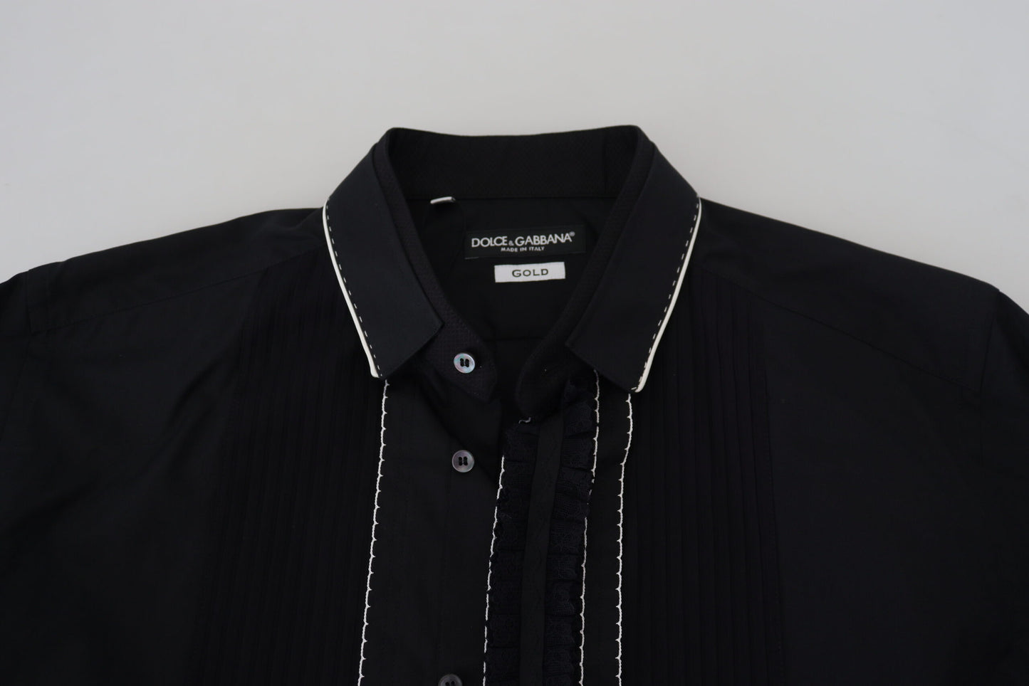 Dolce & Gabbana Camisa de vestir de esmoquin elegante y ajustada