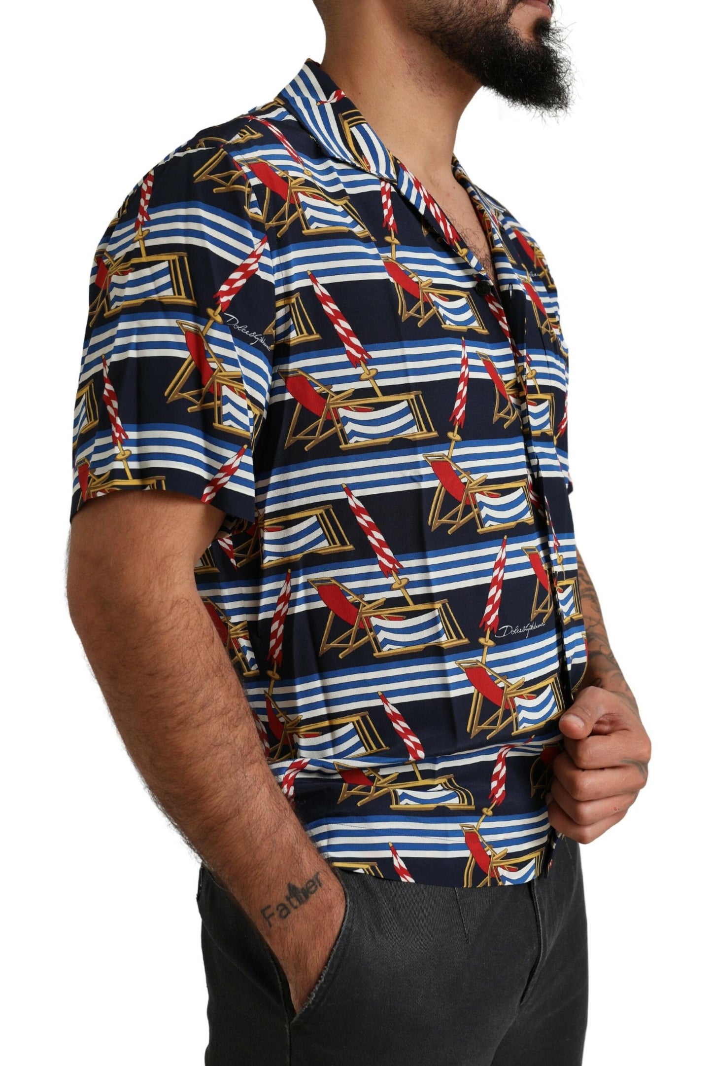 Dolce & Gabbana Camisa casual elegante de seda multicolor