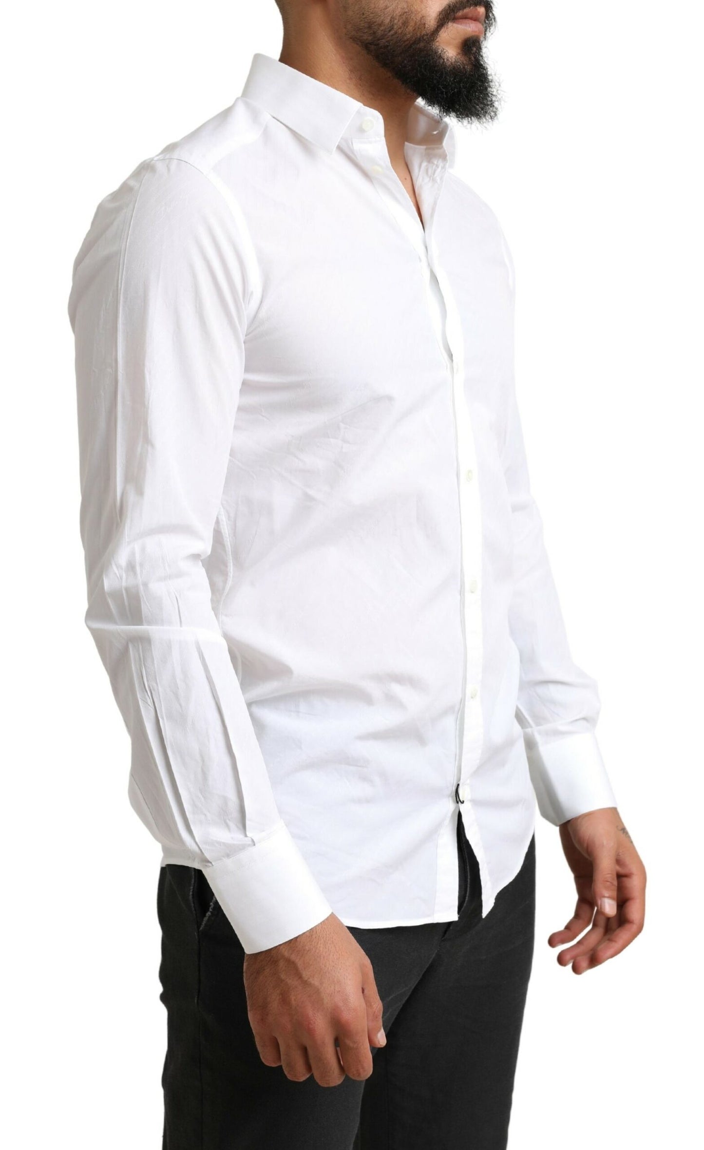 Dolce & Gabbana Elegante camisa de vestir Martini de algodón blanca
