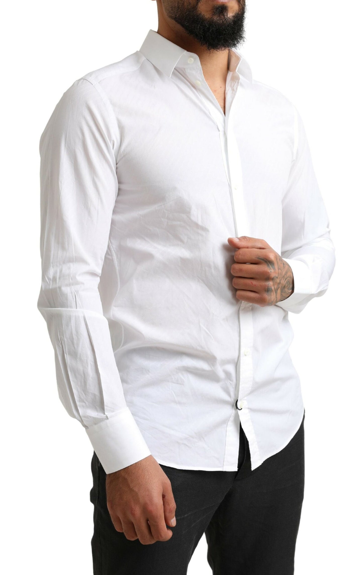 Dolce & Gabbana Elegante camisa de vestir Martini de algodón blanca