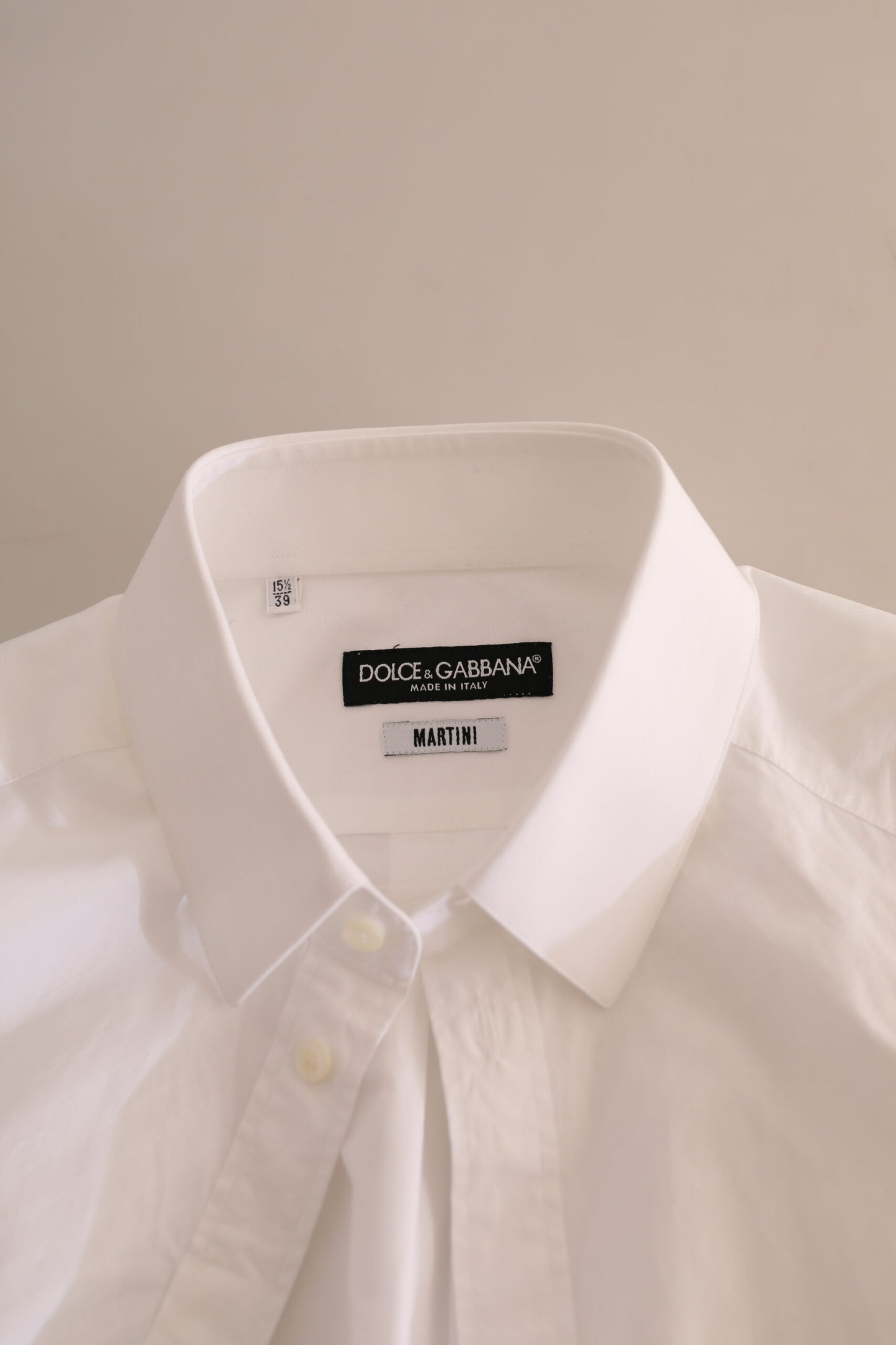 Dolce & Gabbana Elegante camisa de vestir Martini de algodón blanca