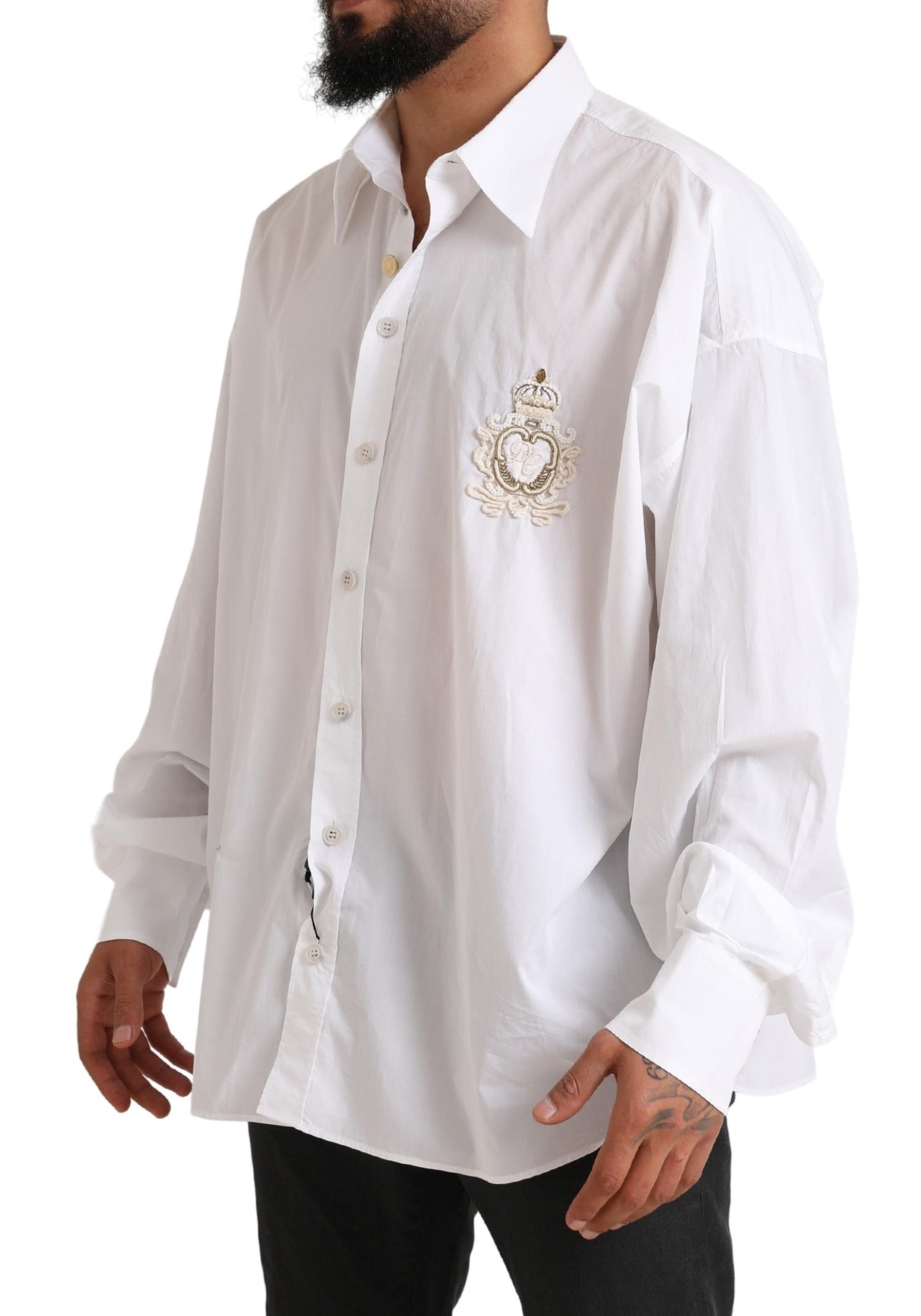 Dolce & Gabbana Elegante Camisa Formal De Algodón Blanco