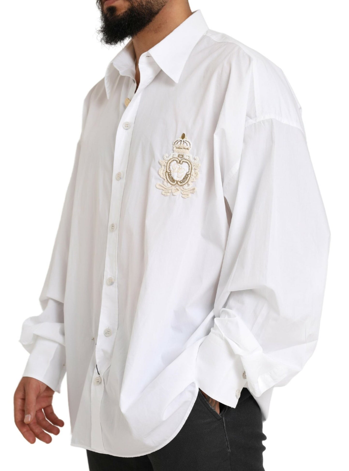 Dolce & Gabbana Elegante Camisa Formal De Algodón Blanco