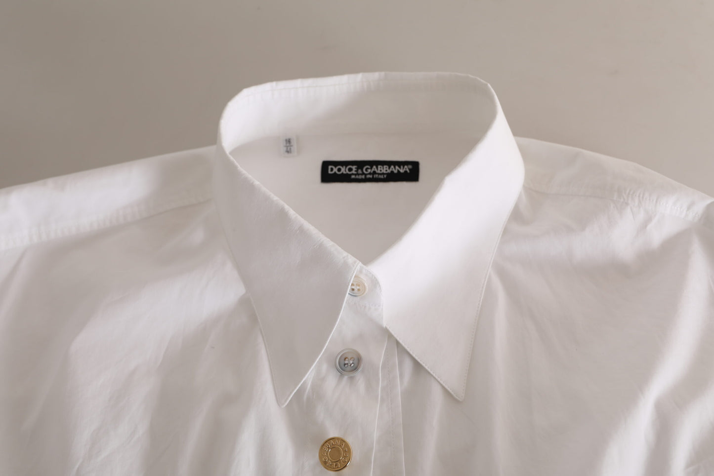 Dolce & Gabbana Elegante Camisa Formal De Algodón Blanco